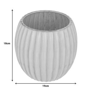 Ferdan ceramic vase in white-beige color d19x18cm