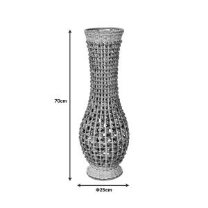 Vase Gucre wood-rattan Pe in natural color D25x70cm