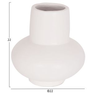 Ваза Lema Hm4664.02s теракота в бяло - Φ22x22hсм.