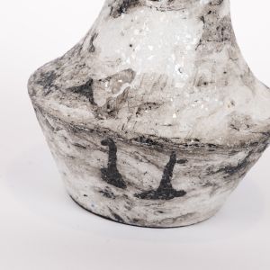 Ваза метална мозайка бяла антична 21x21x31см