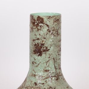 Ваза метална мозайка черна антична 26x26x39см