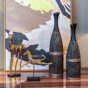 Polyresin vase 2190 bronze color 14x14x60.5cm