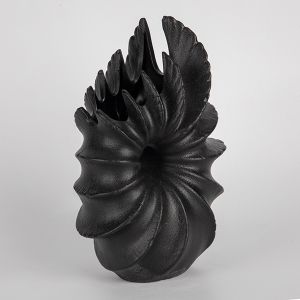 Ваза с керамична мида, черна 14.3x10.3x21.5см
