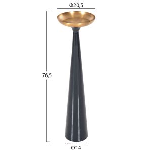 Tall floor candlestick (column) Guntur in blue anthracite-gold Hm4382 D20.5x76.5cm