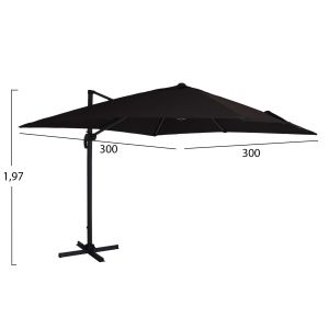 Hanging umbrella 3x3 360 degrees with acrylic fabric Hm6025,03