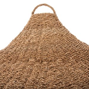 Hanging ceiling lamp - pendant made of palm leaves and seagrass fringe, natural color D123x65hcm