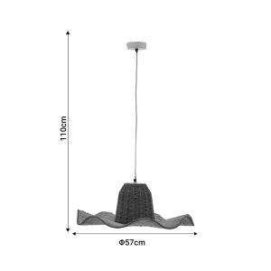 Висяща лампа за таван Darla E27 естествени материали D57x110cm