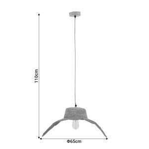 Висяща лампа за таван Jarua E27 естествени материали 65x110cm