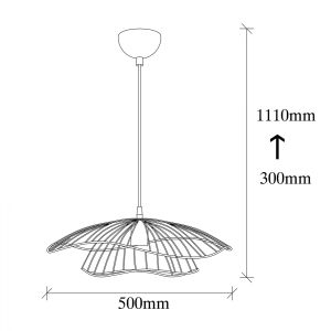 Metal ceiling/pendant lamp Hm7229,02 D50x111cm