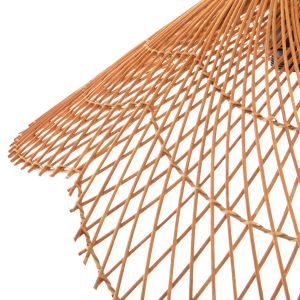 Hanging lamp pendant for ceiling made of natural rattan mesh, rope, boho style, D97χ146hcm Hm11926