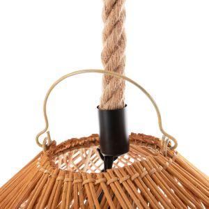 Hanging lamp pendant for ceiling made of natural rattan mesh, rope, boho style, D97χ146hcm Hm11926