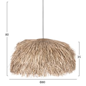 Hanging lamp pendant for ceiling made of pandanus and grass mendong boho style D80χ35hcm Hm7778