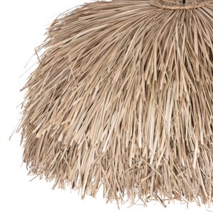 Hanging lamp pendant for ceiling made of pandanus and grass mendong boho style D80χ35hcm Hm7778