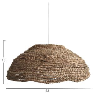 Hanging lamp pendant for ceiling with fringe made of natural Manila hemp boho style 42x42x18-50hcm Hm7784