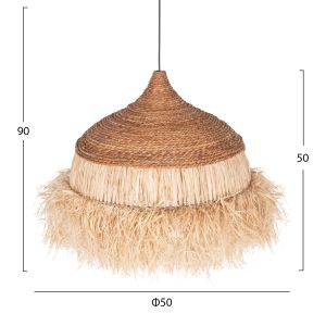 Hanging lamp pendant for ceiling sisal natural color boho style 50x50x50hcm Hm7786