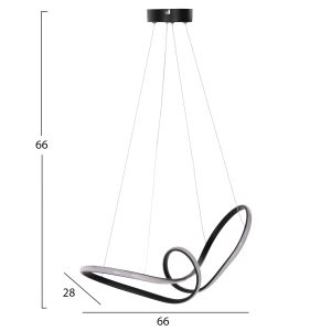 Hanging lamp pendant for ceiling black Led light modern style 52x28x66hcm Hm7522,03