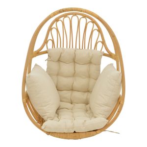 Hanging swing Jorg natural rattan-cream cushion 80x59x105cm