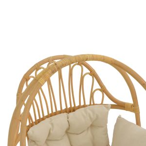 Hanging swing Jorg natural rattan-cream cushion 80x59x105cm