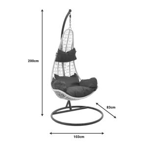 Soleil hanging swing, metal, brown-polypropylene, brown-beige, 103x83x200 cm