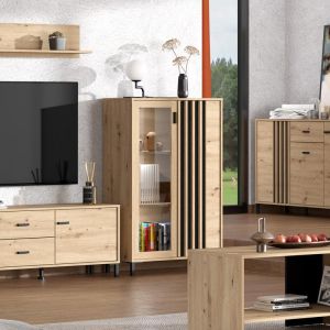 Showcase Laval 2k Vs1 129 artisan oak/black 80x40x129cm