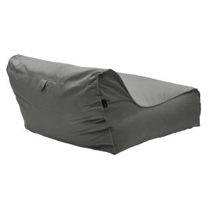 Waterproof pouf bed Leandro in dark gray color