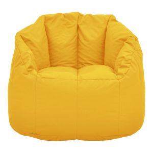 Waterproof Kerlon pouf-armchair in dark yellow color D80x65cm
