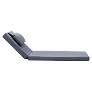 Sun lounger cushion Sunset fabric gray 65x185x10cm