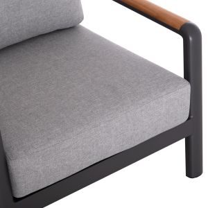 Outdoor set 4pcs Elara Hm6195.01 dark gray aluminum-gray olefin-teak