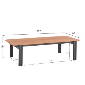 Outdoor set 4pcs Elara Hm6195.01 dark gray aluminum-gray olefin-teak
