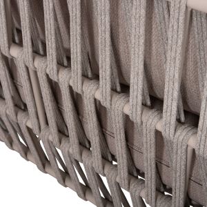 Outdoor set 4pcs Sabo Hm6208.02 creamy white aluminum-beige rope-natural teak wood