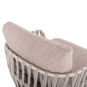Outdoor set 4pcs Sabo Hm6208.02 creamy white aluminum-beige rope-natural teak wood