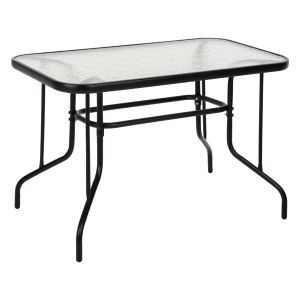 Outdoor metal table Adam with glass top Hm5020.03 110χ60χ71hcm