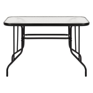 Outdoor metal table Adam with glass top Hm5020.03 110χ60χ71hcm