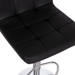 Swivel bar stool Diana Hm202.21 black Pu--chrome metal 44x52x109hcm.