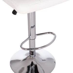 Въртящ се бар стол Diana Hm202.22 бял Pu - хромиран метал 44x52x109hcm.
