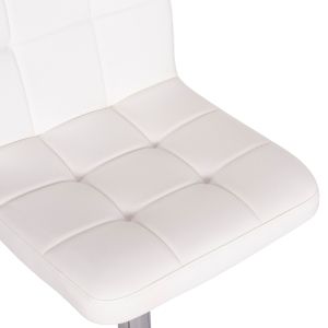 Въртящ се бар стол Diana Hm202.22 бял Pu - хромиран метал 44x52x109hcm.