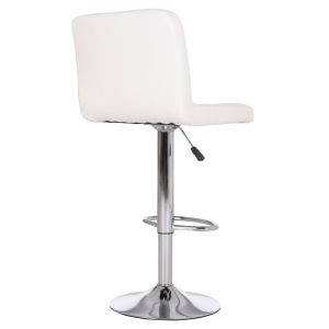 Въртящ се бар стол Diana Hm202.22 бял Pu - хромиран метал 44x52x109hcm.