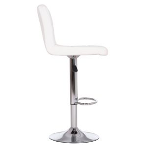 Въртящ се бар стол Diana Hm202.22 бял Pu - хромиран метал 44x52x109hcm.