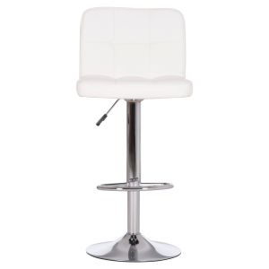Въртящ се бар стол Diana Hm202.22 бял Pu - хромиран метал 44x52x109hcm.