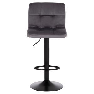 Swivel bar stool Diana Hm202.41 gray velvet - black matte metal 44x52x109hcm.