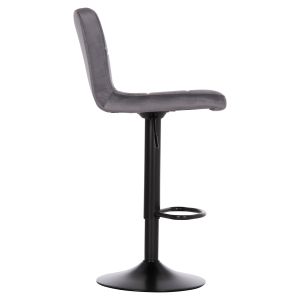 Swivel bar stool Diana Hm202.41 gray velvet - black matte metal 44x52x109hcm.