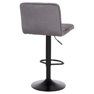 Swivel bar stool Diana Hm202.41 gray velvet - black matte metal 44x52x109hcm.