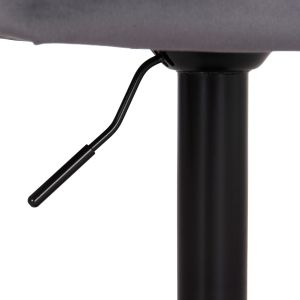 Swivel bar stool Diana Hm202.41 gray velvet - black matte metal 44x52x109hcm.