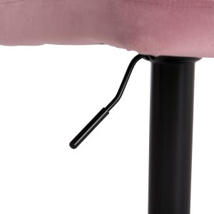 Swivel bar stool Diana Hm202.42 rose ash velvet - black matte metal 44x52x109hcm.