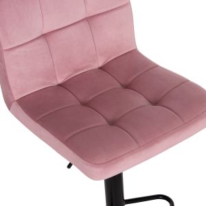 Swivel bar stool Diana Hm202.42 rose ash velvet - black matte metal 44x52x109hcm.