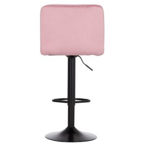 Swivel bar stool Diana Hm202.42 rose ash velvet - black matte metal 44x52x109hcm.