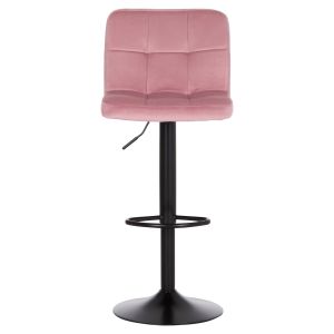 Swivel bar stool Diana Hm202.42 rose ash velvet - black matte metal 44x52x109hcm.