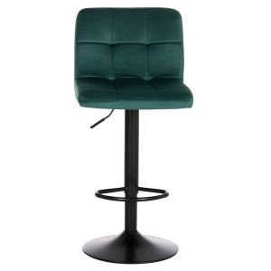 Swivel bar stool Diana Hm202.43 cypress green velvet - black matte metal 44x52x109hcm.