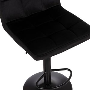 Въртящ се бар стол Diana Hm202.44 черно кадифе - черен матов метал 44x52x109всм.