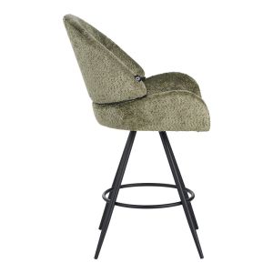 Morea bar stool with black metal legs, mint color, 68x66x82.5cm